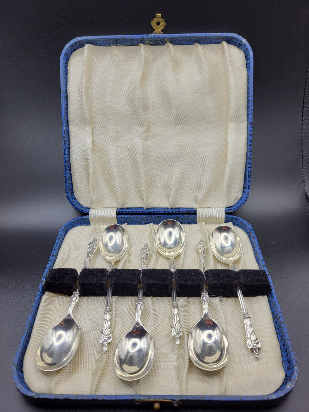 Antique 1910 Sterling Silver Apostle Spoon Set Atkin Brothers Sheffield Boxed