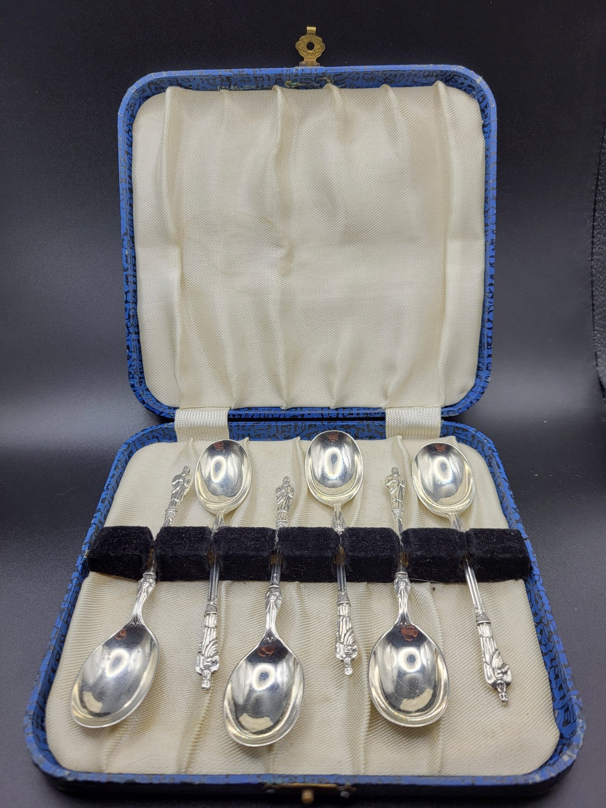 Antique 1910 Sterling Silver Apostle Spoon Set Atkin Brothers Sheffield Boxed