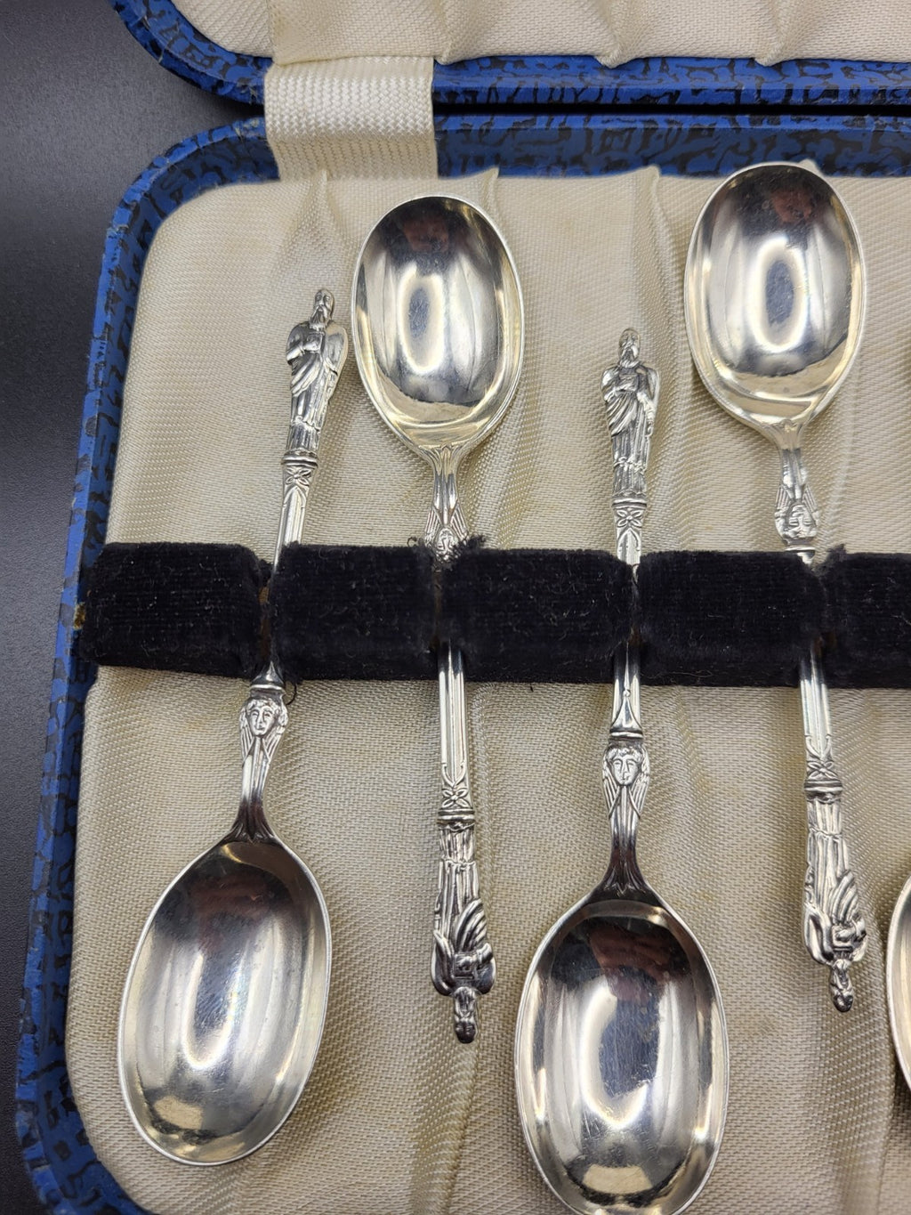 Antique 1910 Sterling Silver Apostle Spoon Set Atkin Brothers Sheffield Boxed