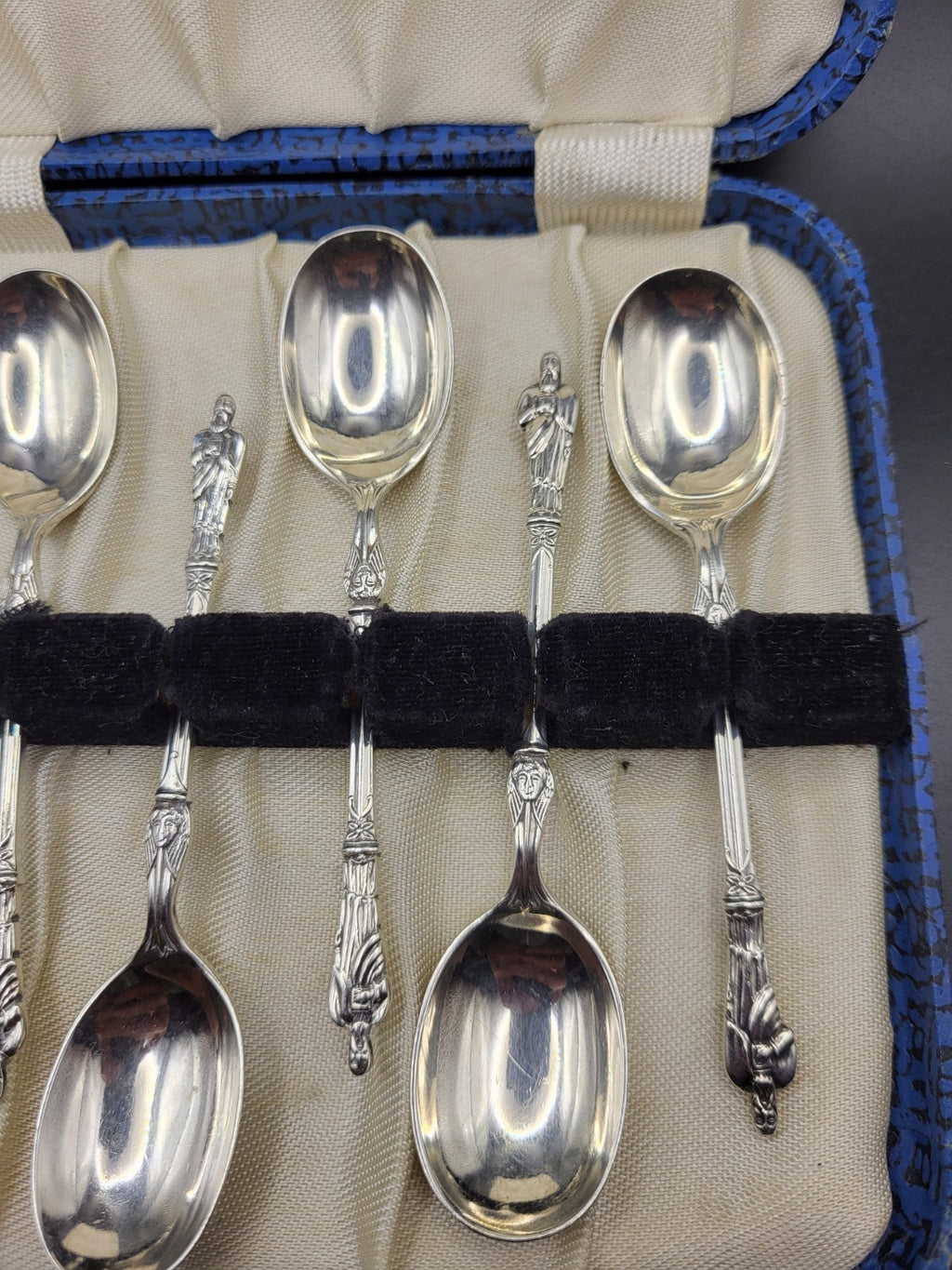 Antique 1910 Sterling Silver Apostle Spoon Set Atkin Brothers Sheffield Boxed