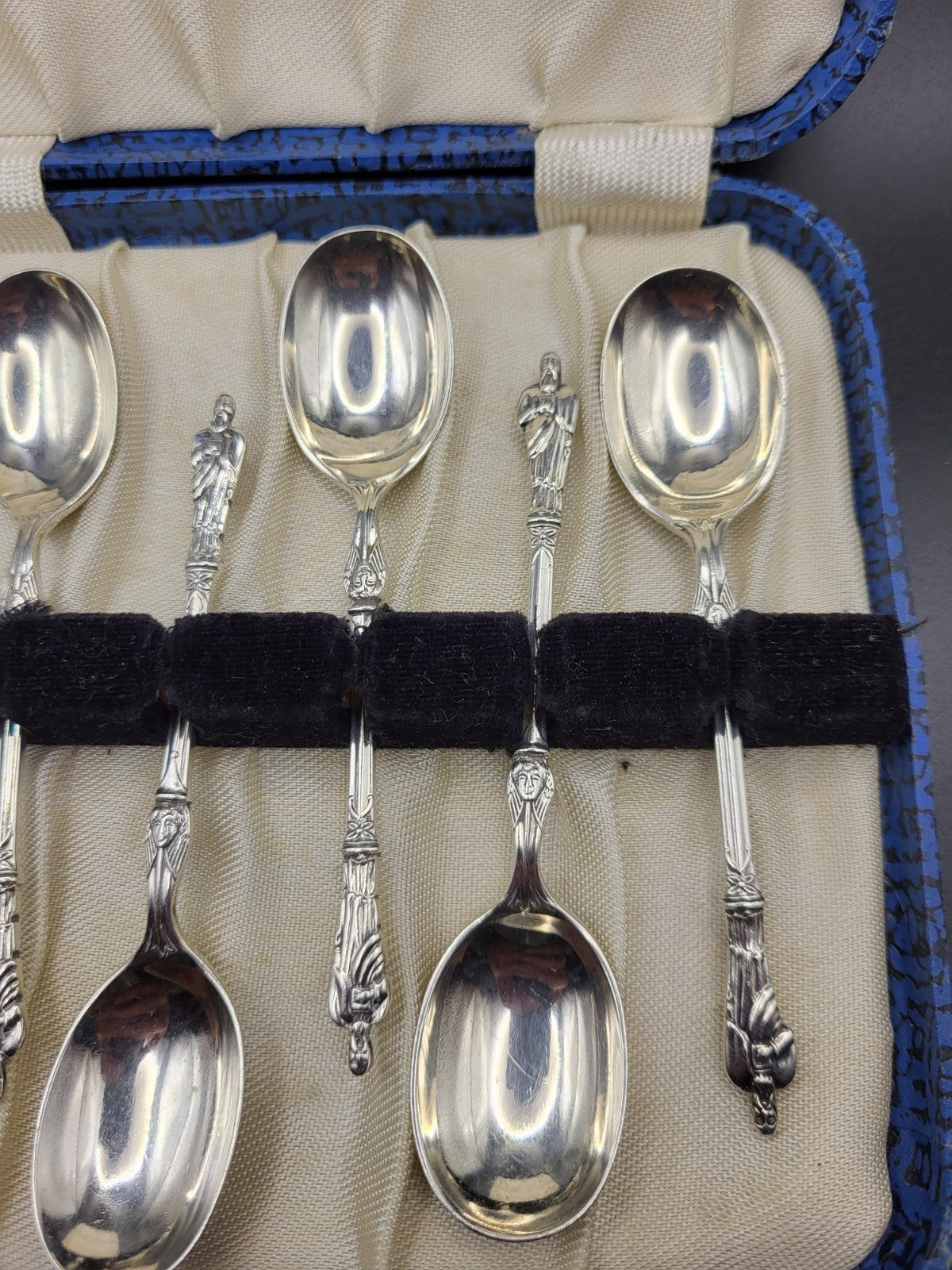 Antique 1910 Sterling Silver Apostle Spoon Set Atkin Brothers Sheffield Boxed