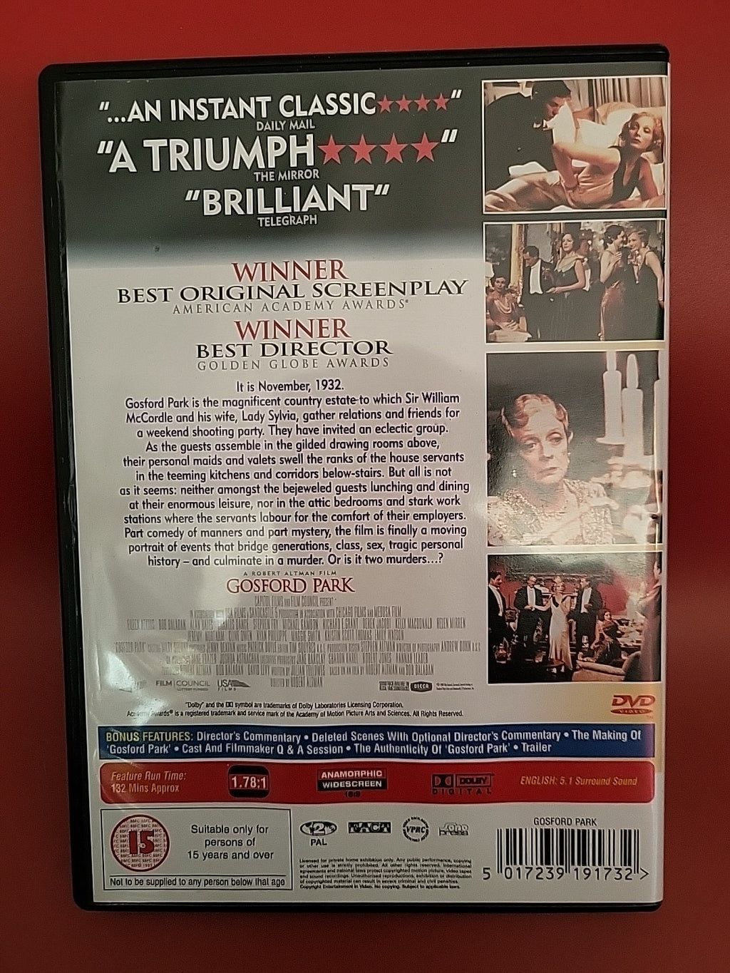 Gosford Park DVD 2002 Mystery Drama Film 2+ SAVE 40%