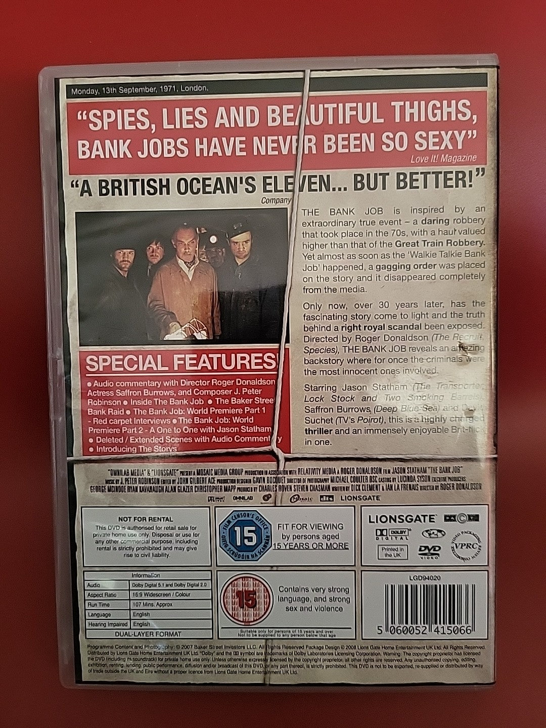 The Bank Job DVD 2008 Crime Thriller Film 2+ SAVE 40%