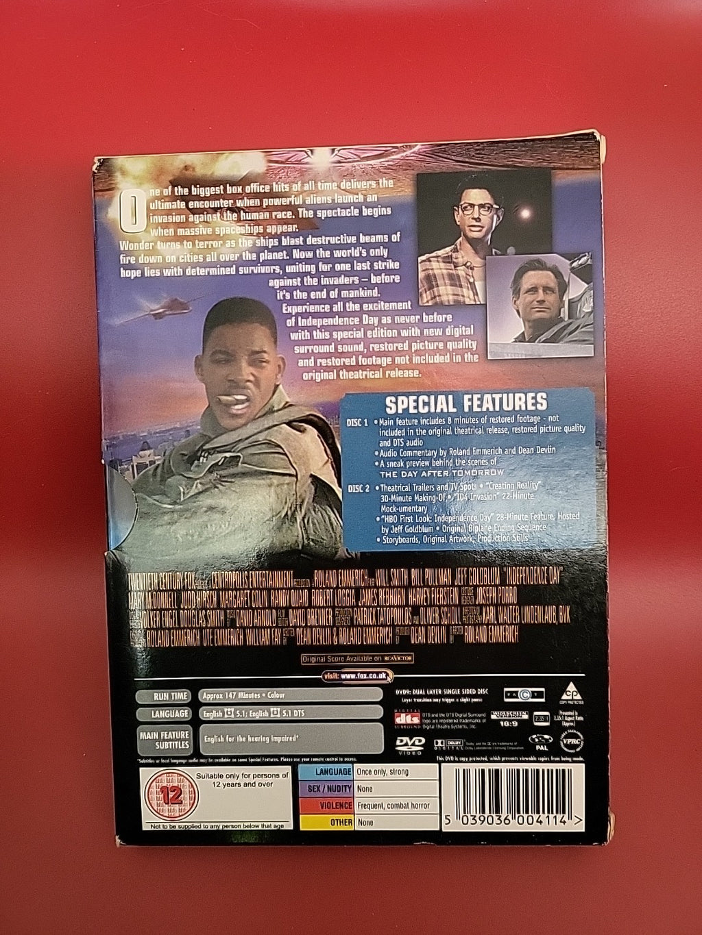 Independence Day DVD 2004 Sci-Fi Action Film 2+ SAVE 40%