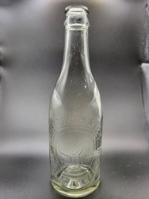 Antique Qualtrough & Co Douglas Isle of Man Bottle Embossed 3 Legs c1900