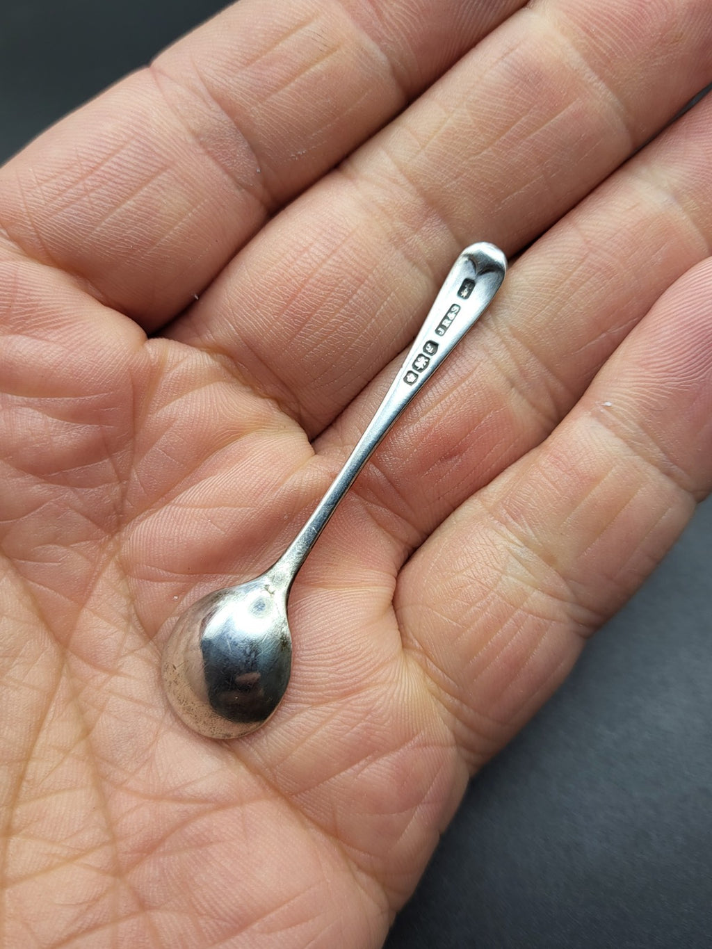 Hallmarked Sterling Silver Salt  Pepper Set 1938 Birmingham 1924 Sheffield Spoon