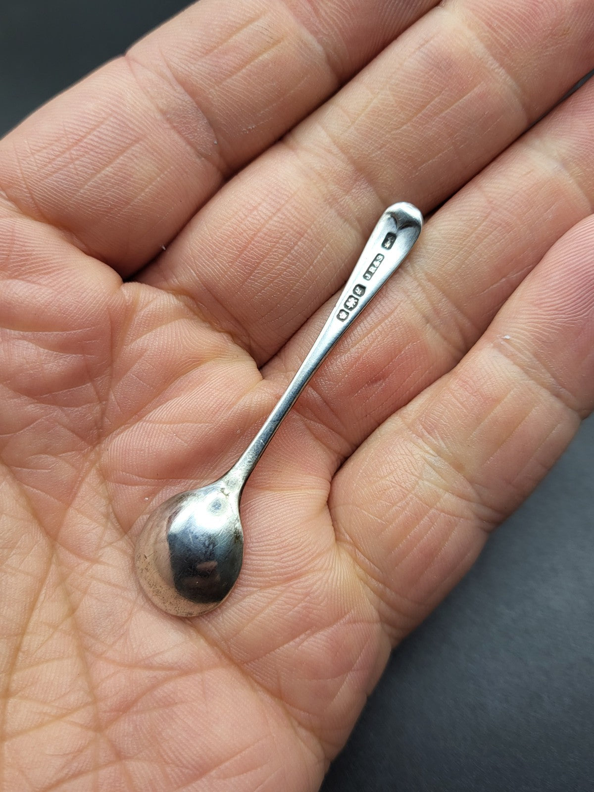 Hallmarked Sterling Silver Salt  Pepper Set 1938 Birmingham 1924 Sheffield Spoon