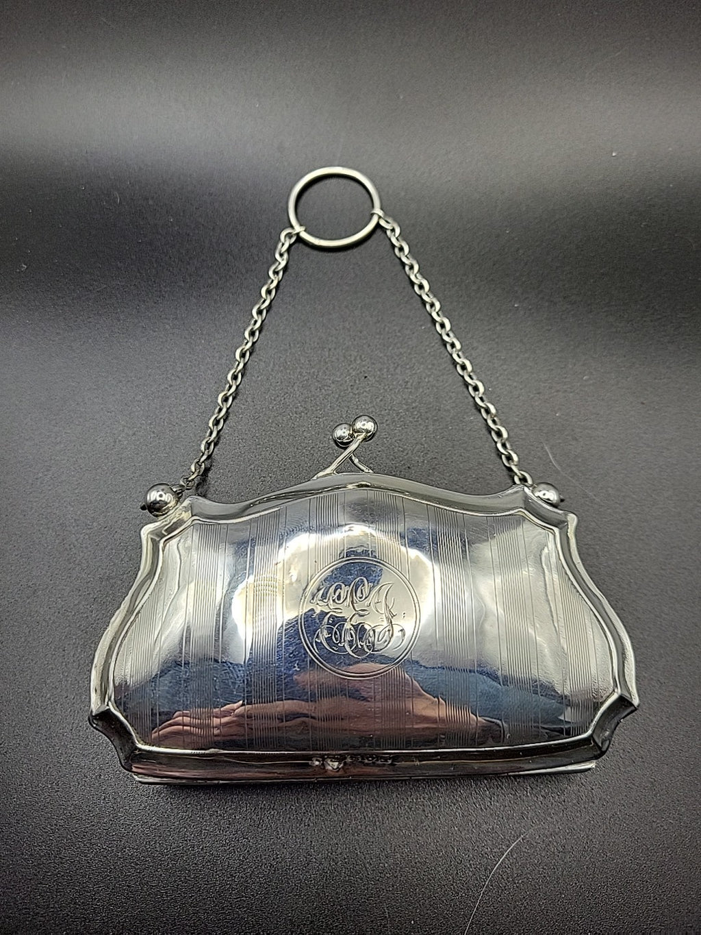 1912 Antique Sterling  Hallmarked Silver Finger Purse, Chester , W J Myatt & Co