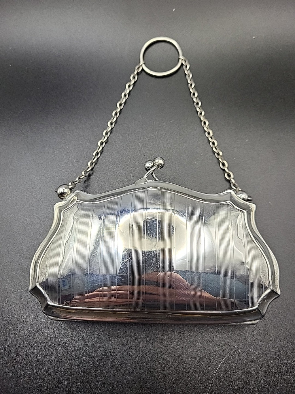 1912 Antique Sterling  Hallmarked Silver Finger Purse, Chester , W J Myatt & Co