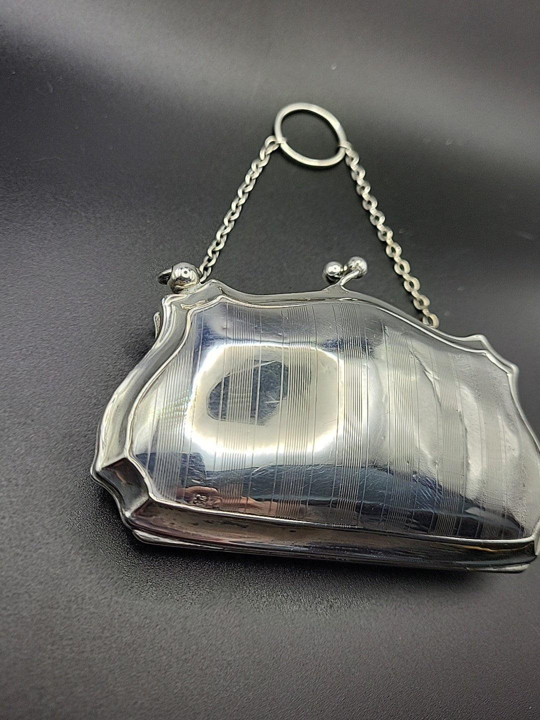 1912 Antique Sterling  Hallmarked Silver Finger Purse, Chester , W J Myatt & Co