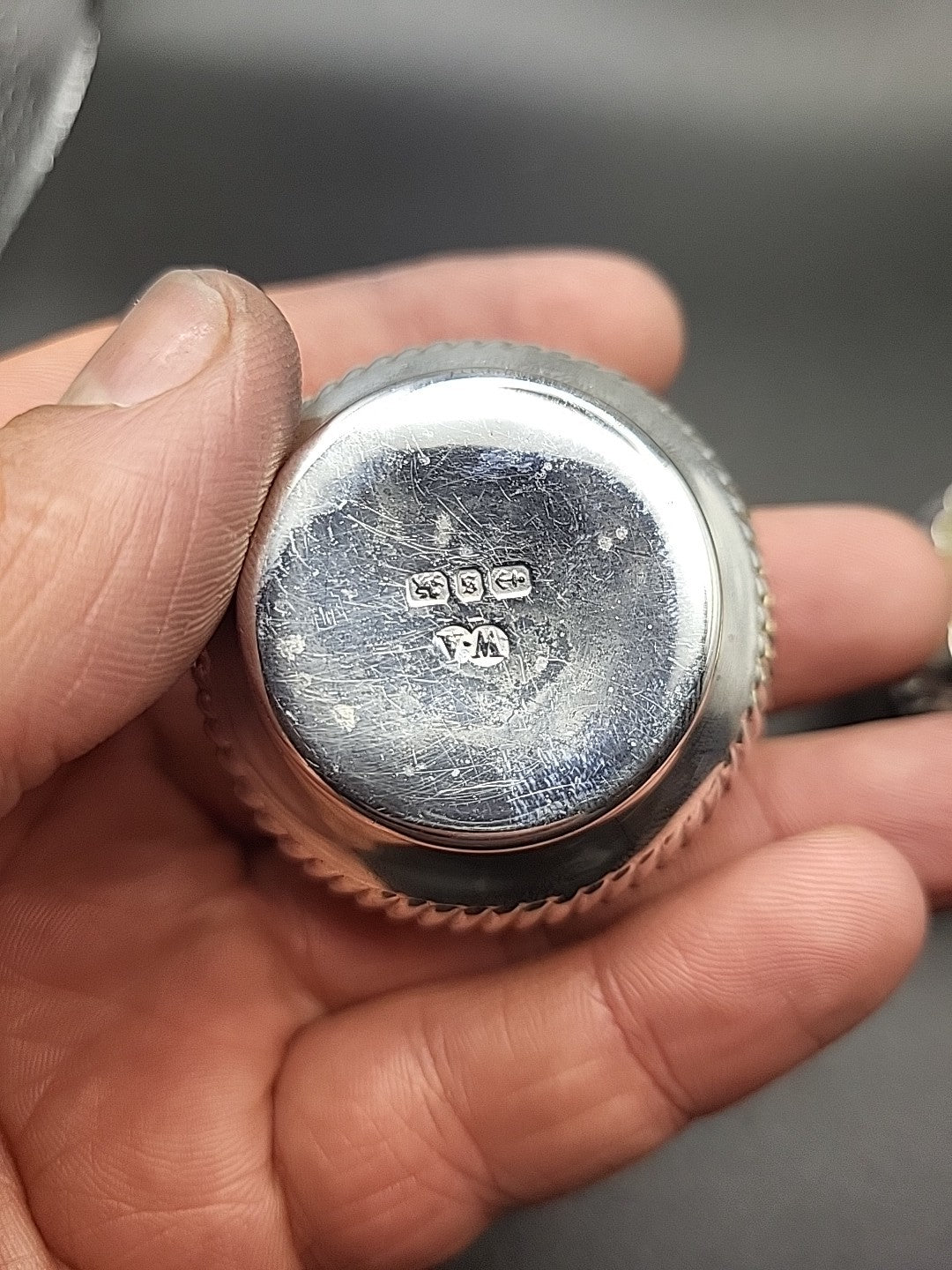 Antique Sterling Silver Salt Cellars Pair 1892 William Aitken Gilt Bowls