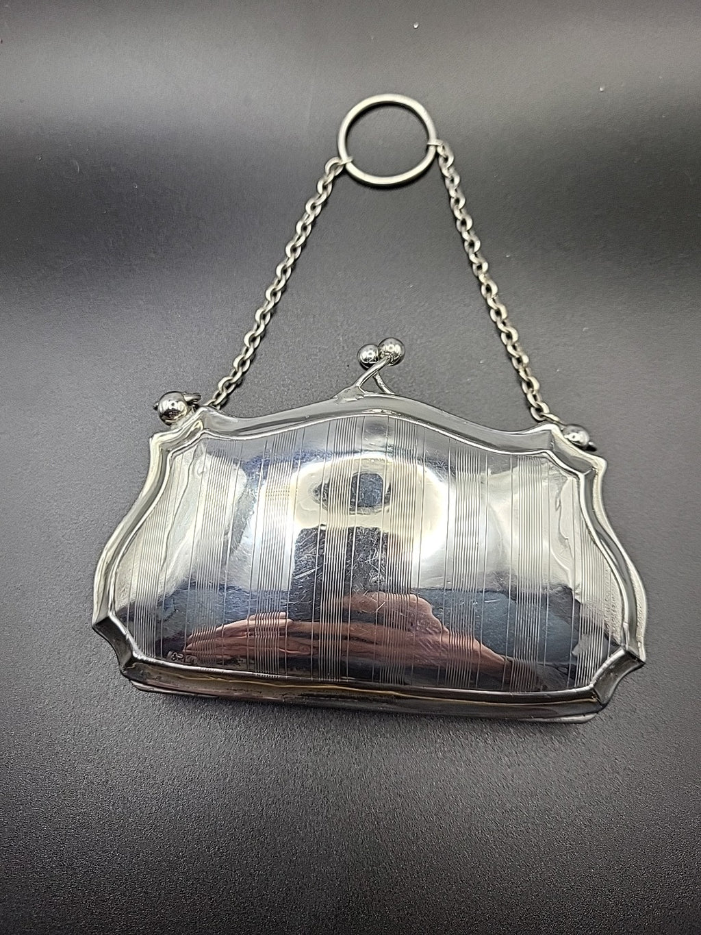 1912 Antique Sterling  Hallmarked Silver Finger Purse, Chester , W J Myatt & Co