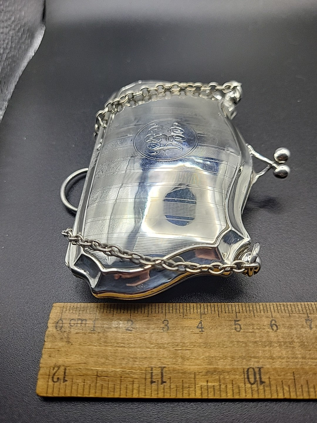 1912 Antique Sterling  Hallmarked Silver Finger Purse, Chester , W J Myatt & Co