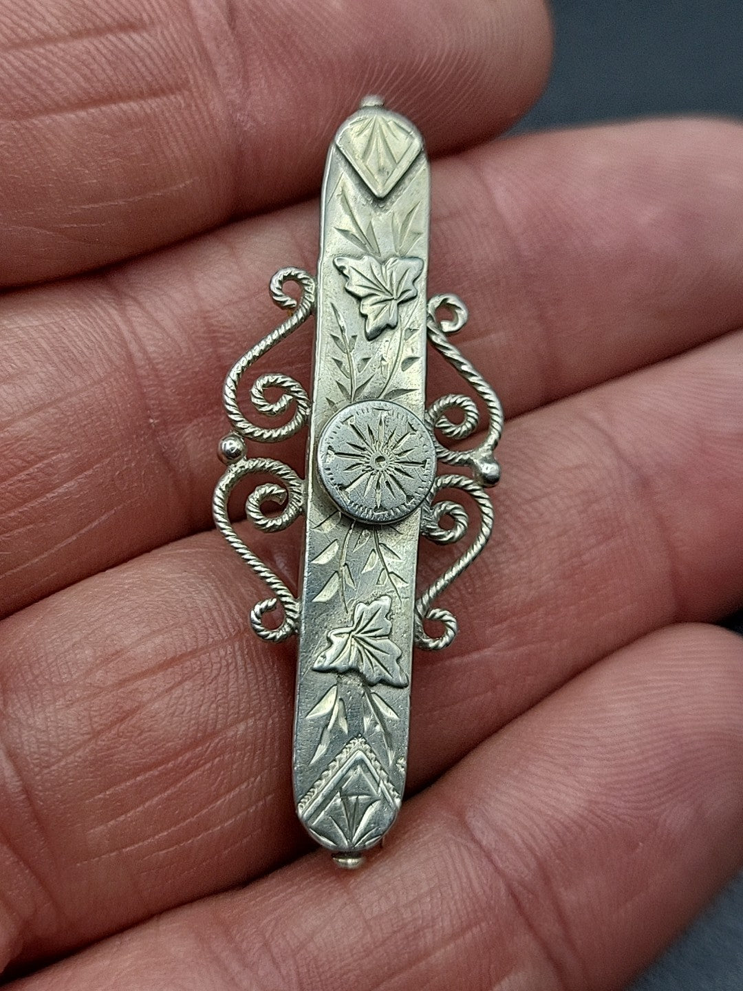 Antique Victorian Sterling Silver Brooch Hallmarked Birmingham 1887