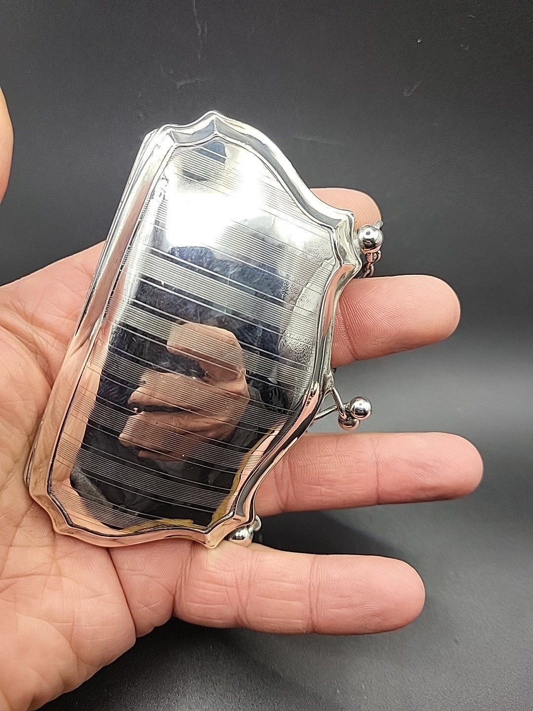 1912 Antique Sterling  Hallmarked Silver Finger Purse, Chester , W J Myatt & Co