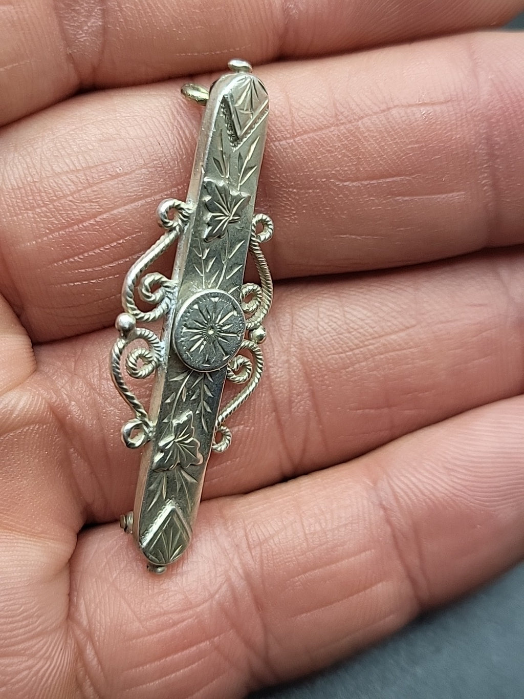 Antique Victorian Sterling Silver Brooch Hallmarked Birmingham 1887
