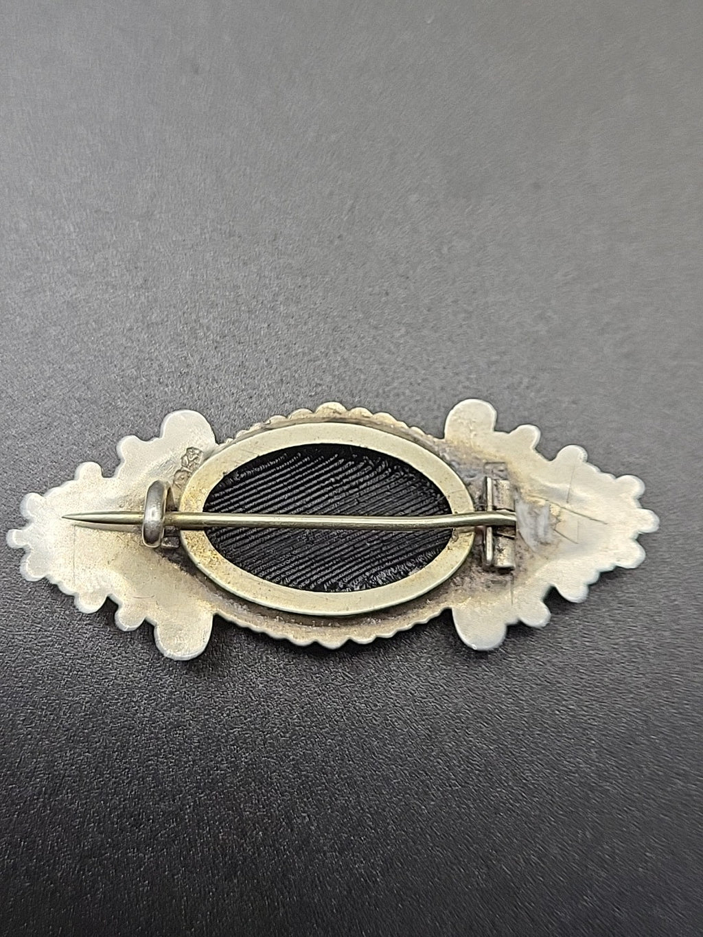 Antique Sterling Silver Gold On Silver Floral Sweetheart Brooch Tri Colour