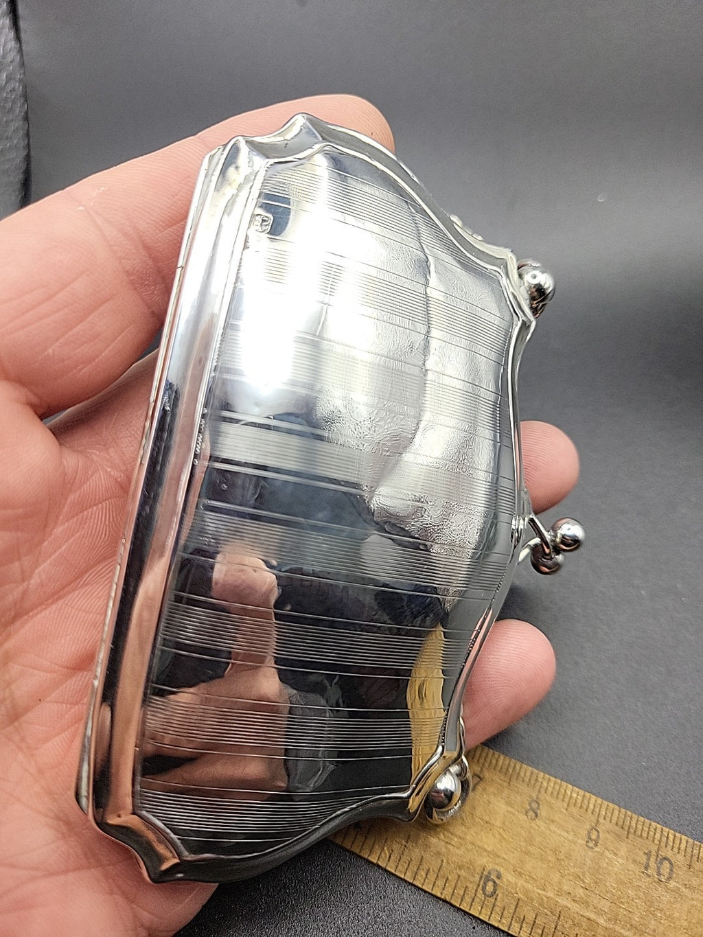 1912 Antique Sterling  Hallmarked Silver Finger Purse, Chester , W J Myatt & Co