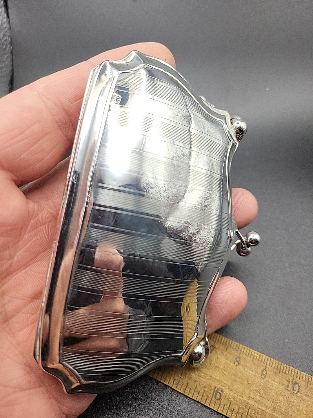 1912 Antique Sterling  Hallmarked Silver Finger Purse, Chester , W J Myatt & Co