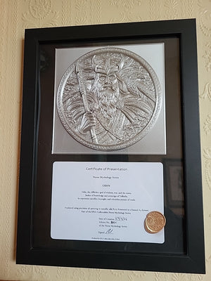 Odin Norse Mythology Framed Wall Art Viking Decor 3D Relief Signed A4