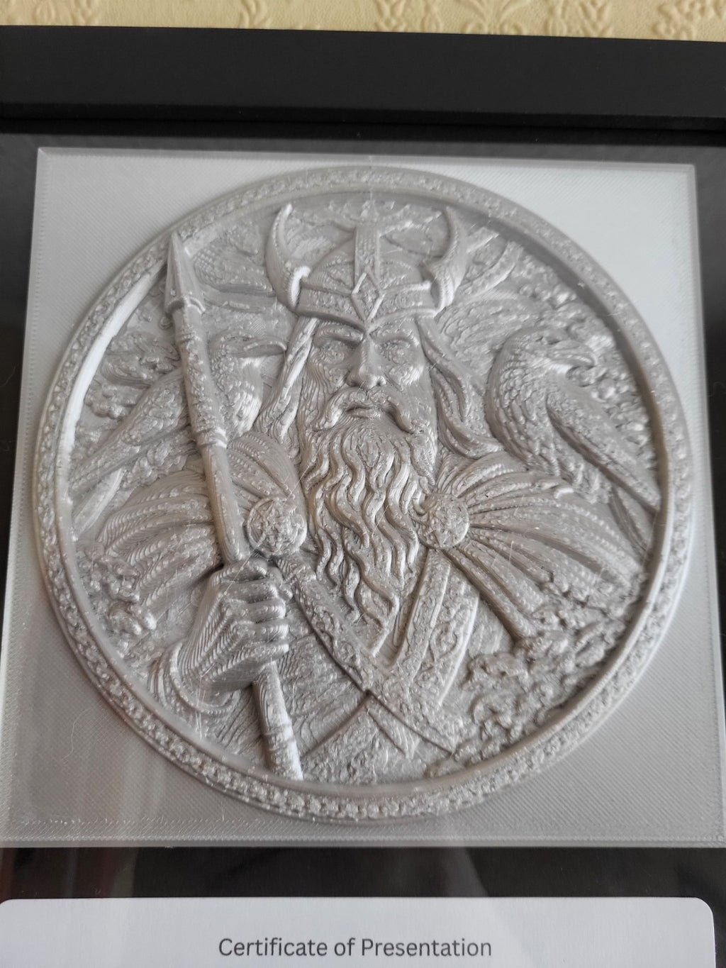 Odin Norse Mythology Framed Wall Art Viking Decor 3D Relief Signed A4