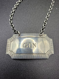 1973 Sterling Silver Gin Decanter Label London Hallmarked Bottle Ticket