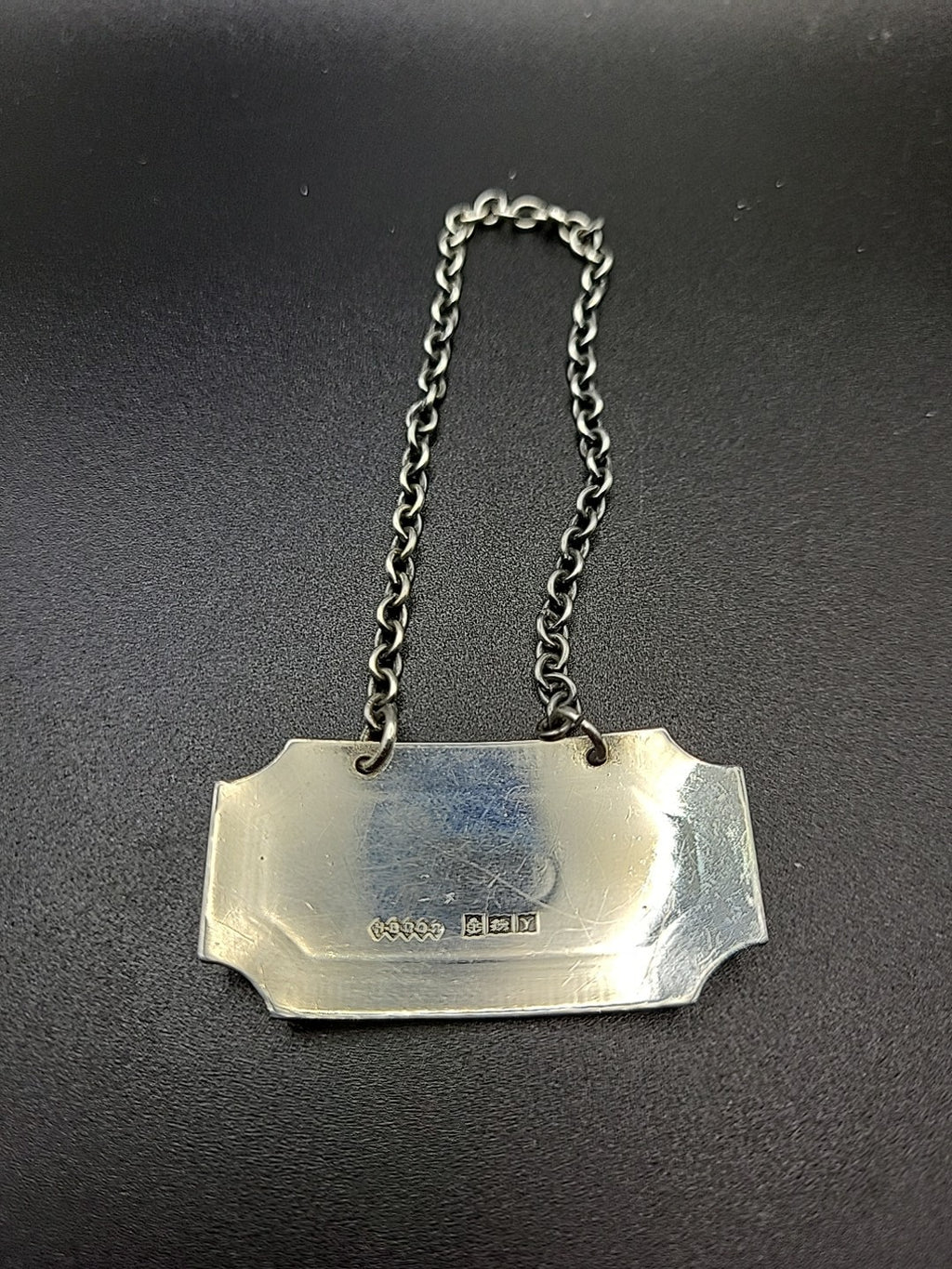 1973 Sterling Silver Gin Decanter Label London Hallmarked Bottle Ticket