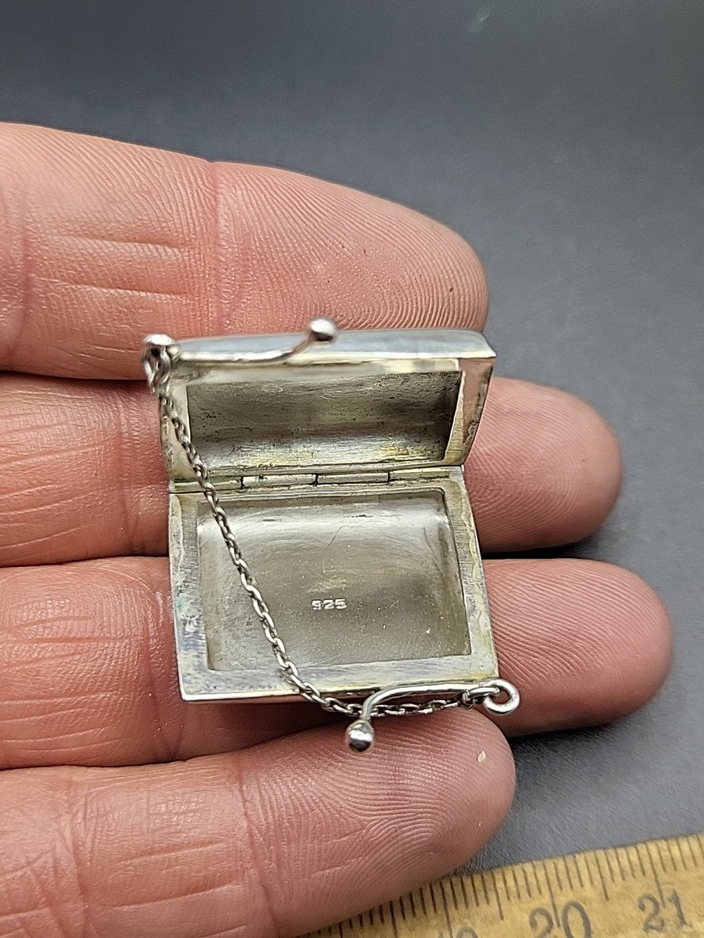 Ari D Norman 925 Silver Miniature Purse Case Novelty Pendant Box
