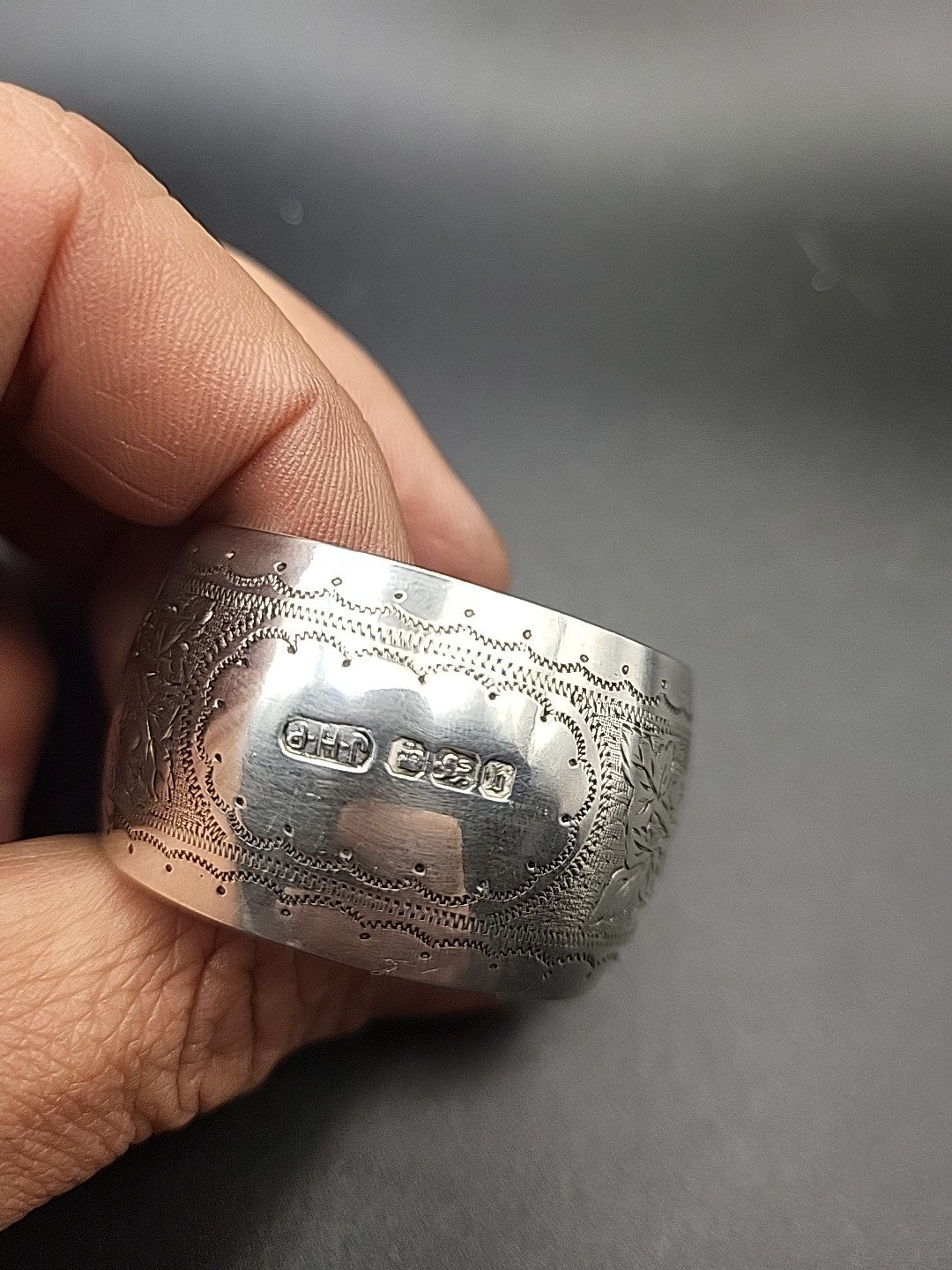 1894 Victorian Sterling Silver Napkin Ring John Henry Potter Engraved Kit 23.4g