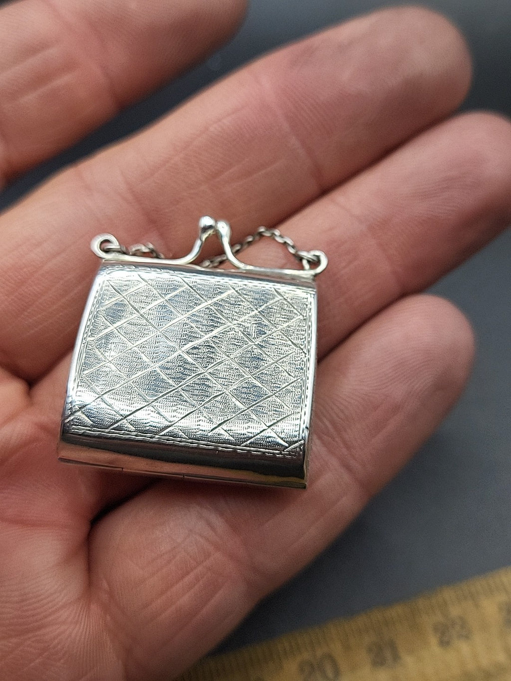 Ari D Norman 925 Silver Miniature Purse Case Novelty Pendant Box