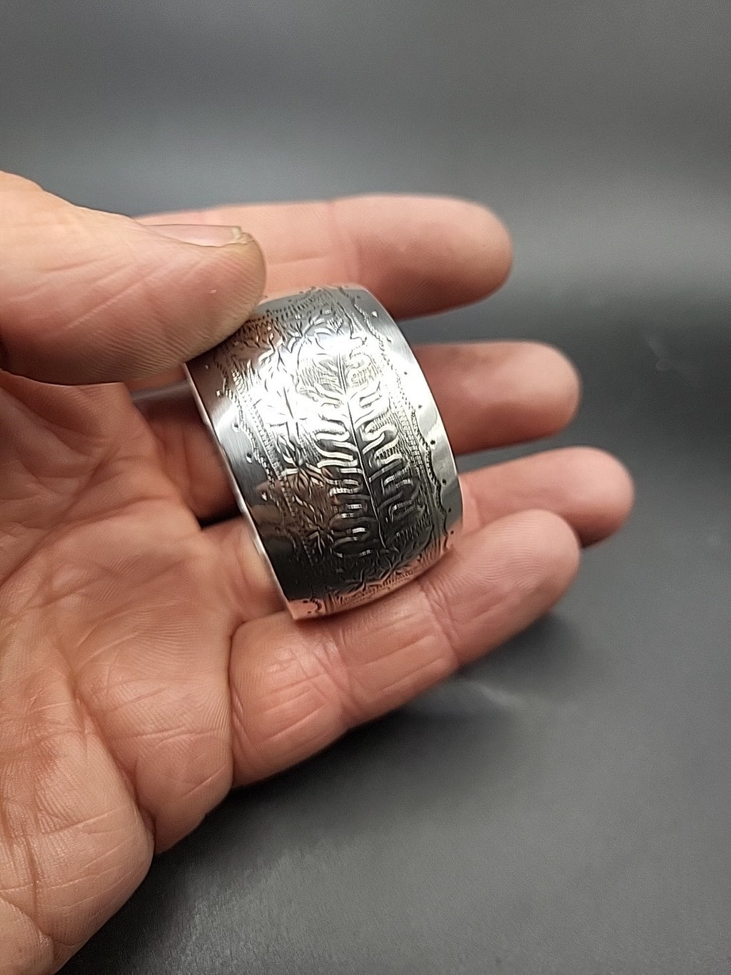 1894 Victorian Sterling Silver Napkin Ring John Henry Potter Engraved Kit 23.4g