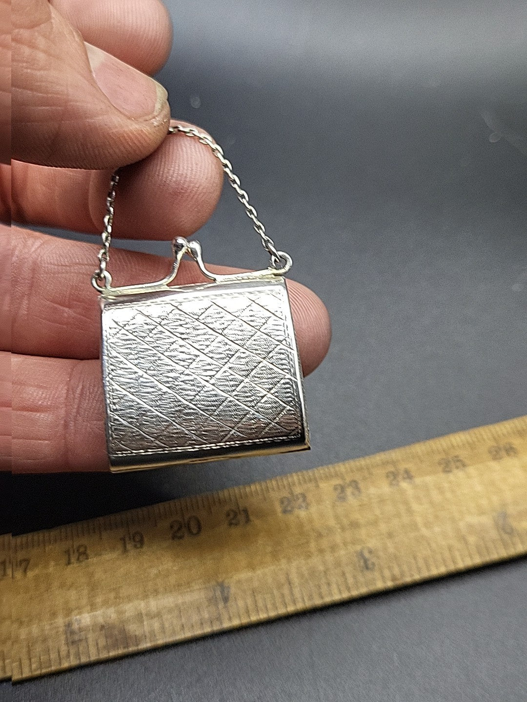 Ari D Norman 925 Silver Miniature Purse Case Novelty Pendant Box
