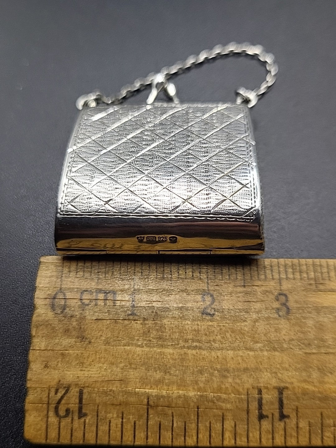 Ari D Norman 925 Silver Miniature Purse Case Novelty Pendant Box