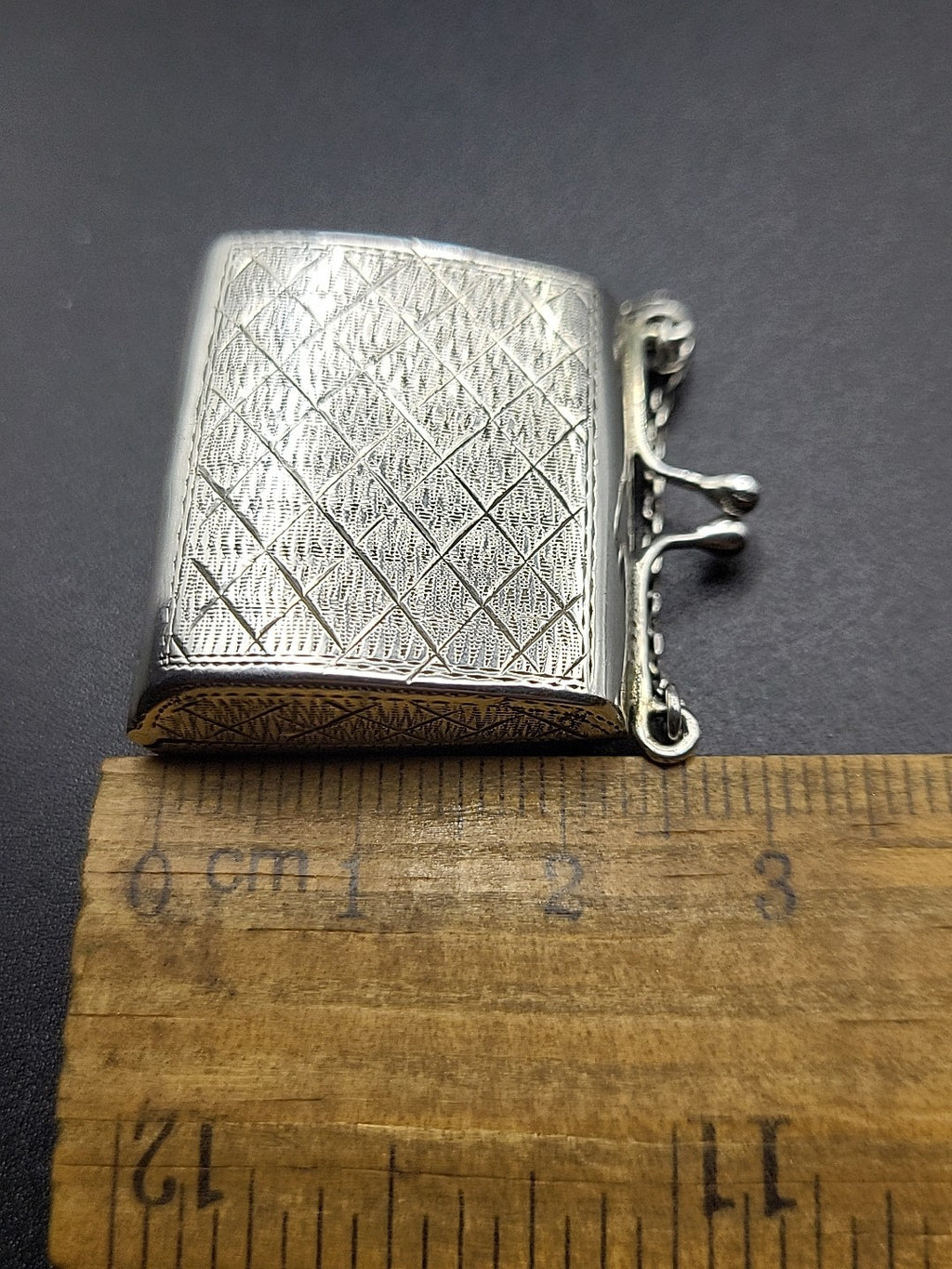 Ari D Norman 925 Silver Miniature Purse Case Novelty Pendant Box