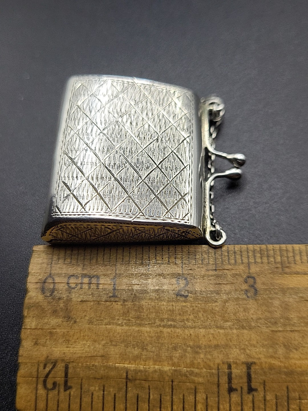 Ari D Norman 925 Silver Miniature Purse Case Novelty Pendant Box