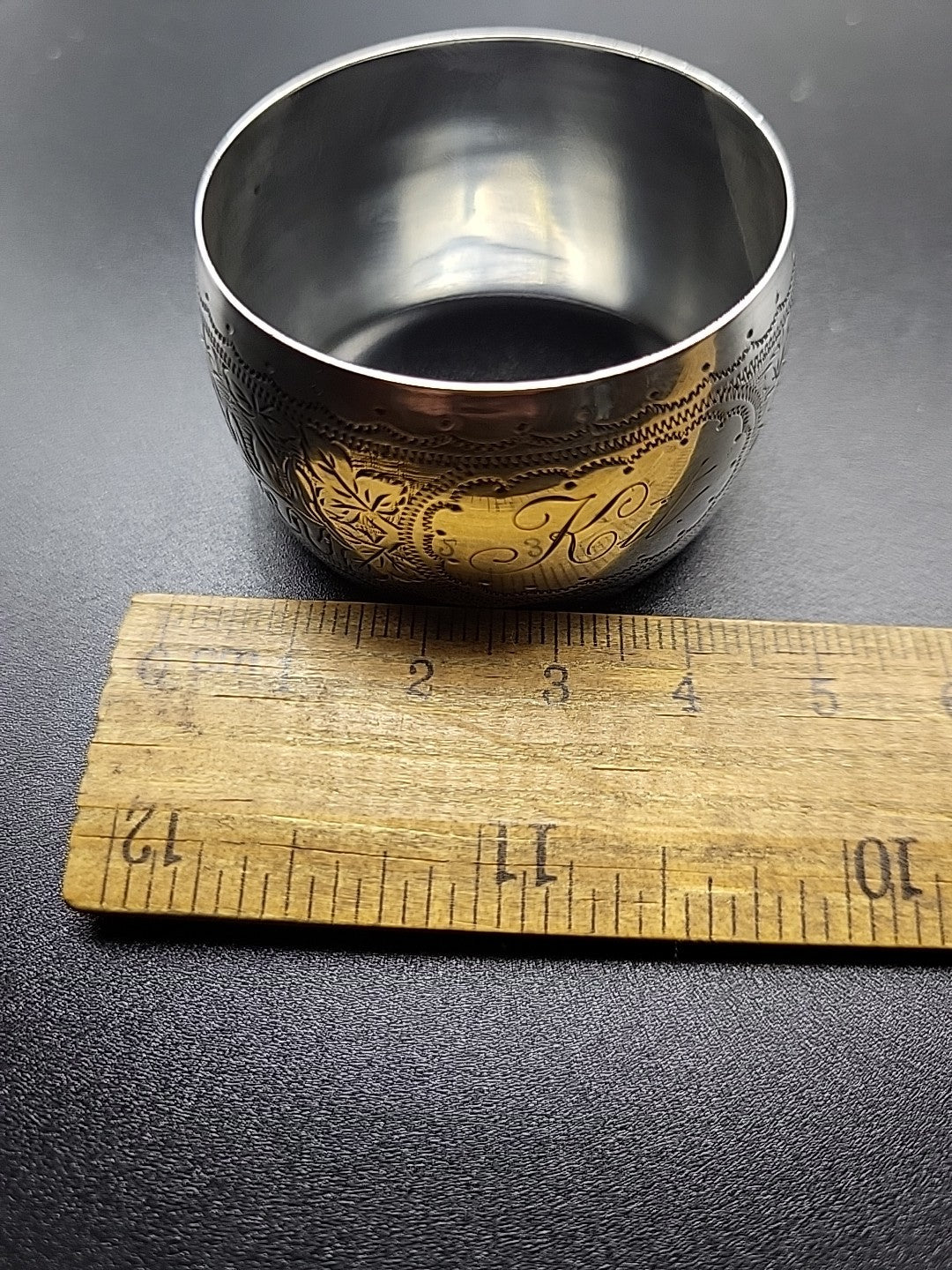 1894 Victorian Sterling Silver Napkin Ring John Henry Potter Engraved Kit 23.4g