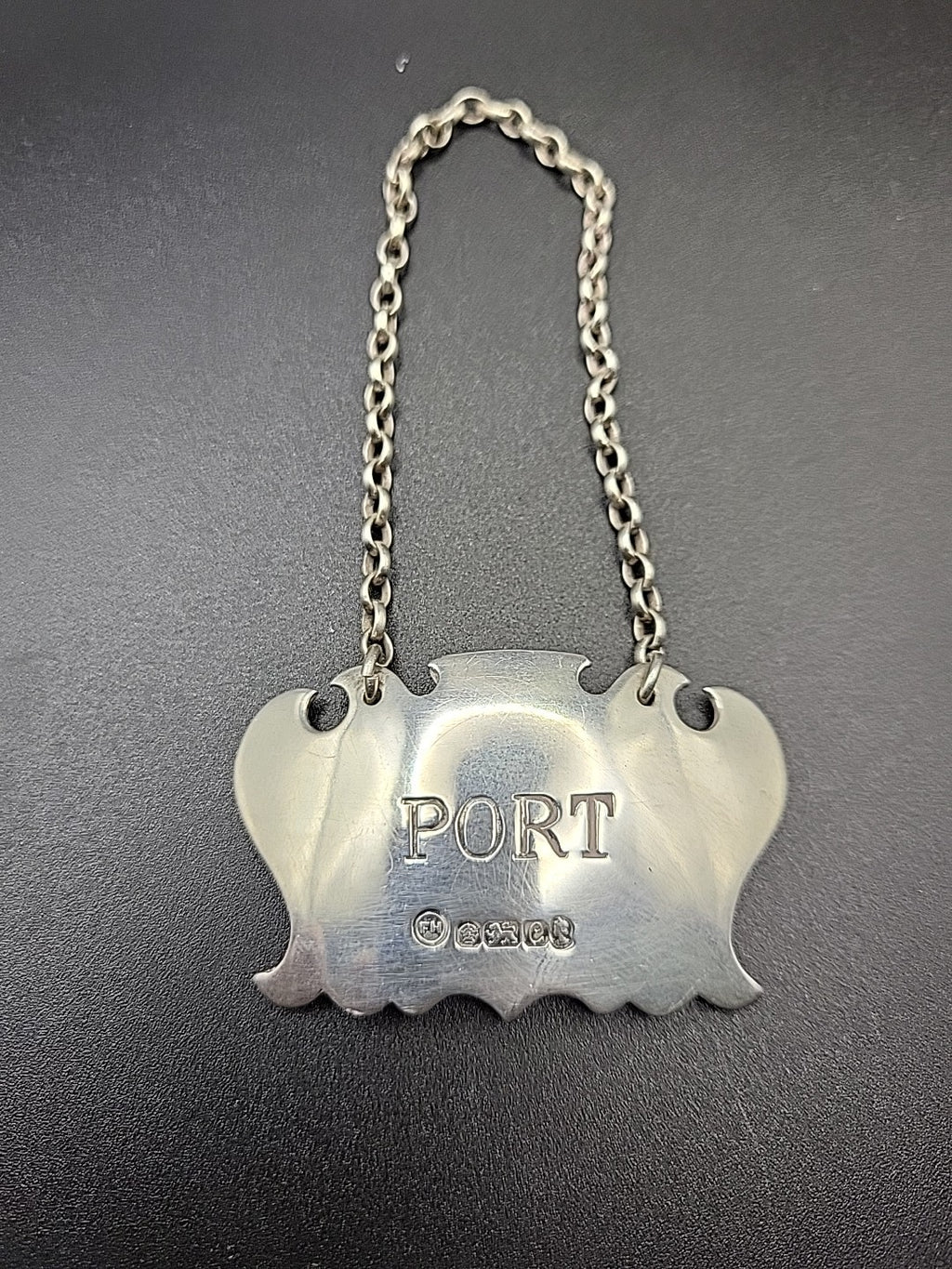 1977 Sterling Silver Port Decanter Label London Hallmarked Wine Bottle Ticket