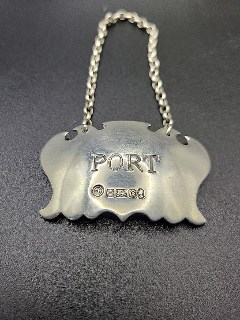 1977 Sterling Silver Port Decanter Label London Hallmarked Wine Bottle Ticket