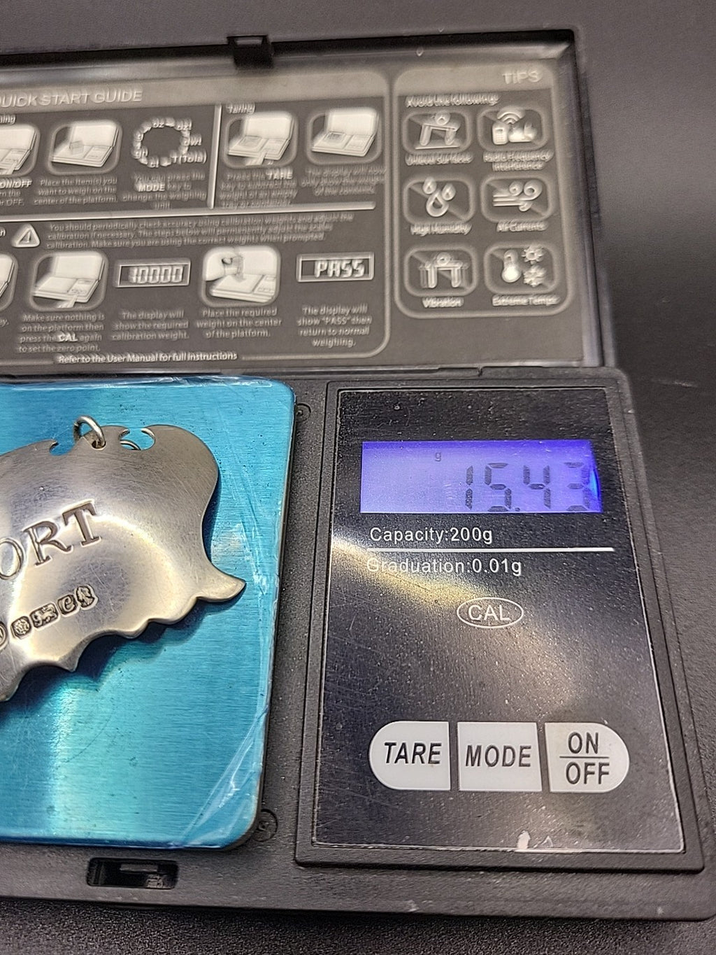 1977 Sterling Silver Port Decanter Label London Hallmarked Wine Bottle Ticket