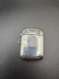 1900 Chester Sterling Silver Vesta Case Floral Engraved Hallmarked Antique