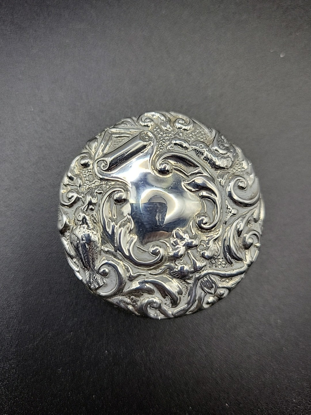 1980 Sterling Silver Lidded Trinket Pot Gold Wash Interior B&Co Hallmarked