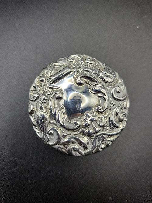 1980 Sterling Silver Lidded Trinket Pot Gold Wash Interior B&Co Hallmarked