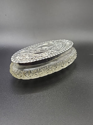 1904 Sterling Silver Lidded Cut Glass Vanity Jar William Hutton Stunning