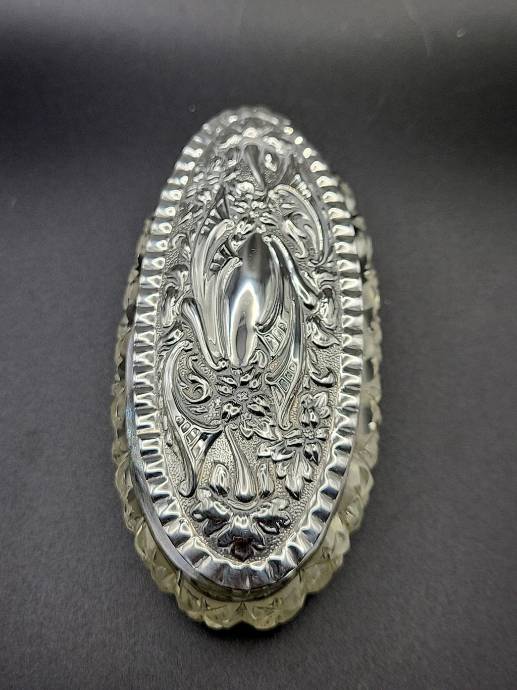 1904 Sterling Silver Lidded Cut Glass Vanity Jar William Hutton Stunning