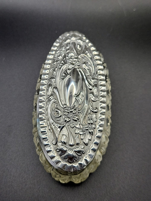 1904 Sterling Silver Lidded Cut Glass Vanity Jar William Hutton Stunning