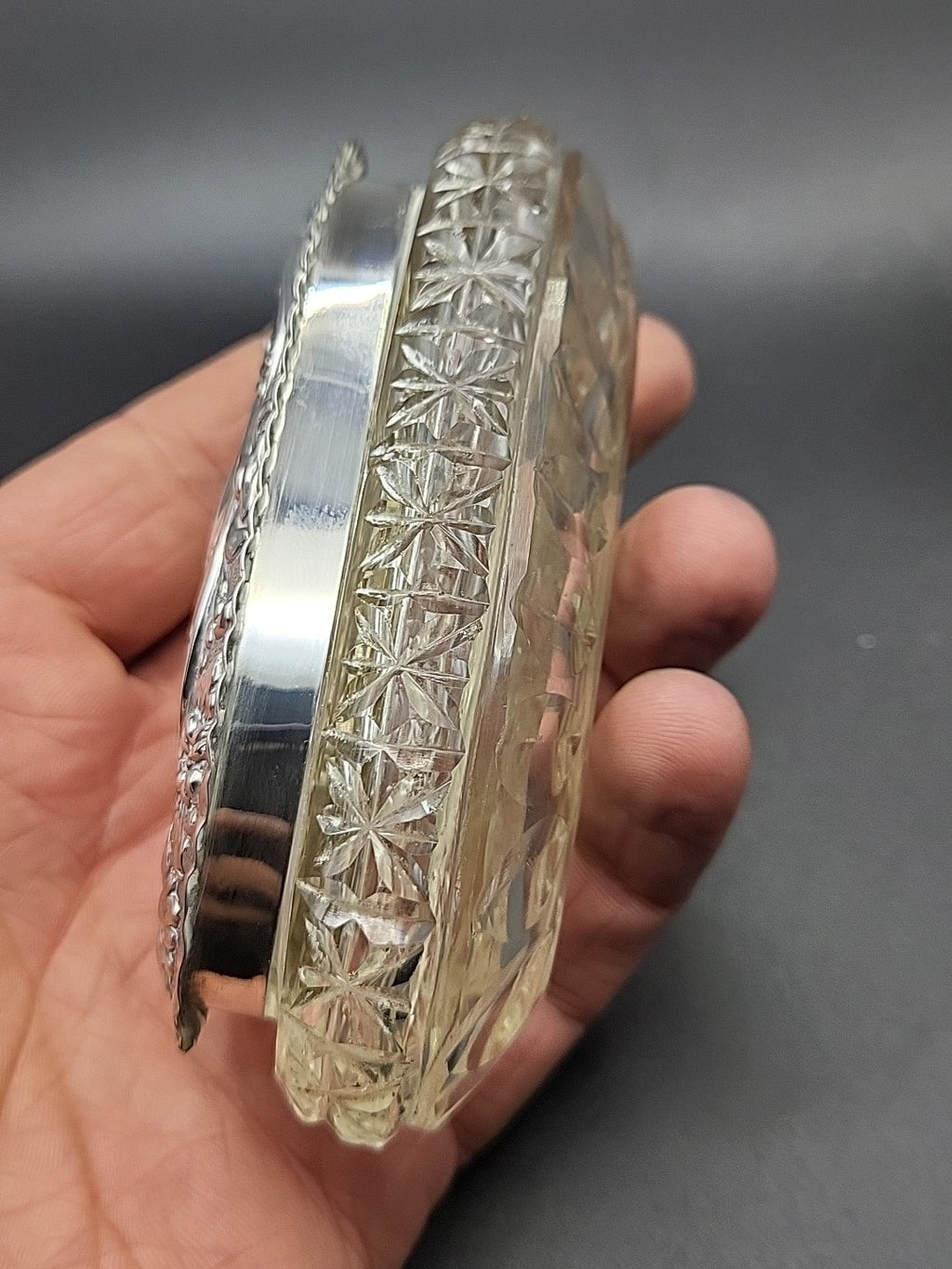 1904 Sterling Silver Lidded Cut Glass Vanity Jar William Hutton Stunning