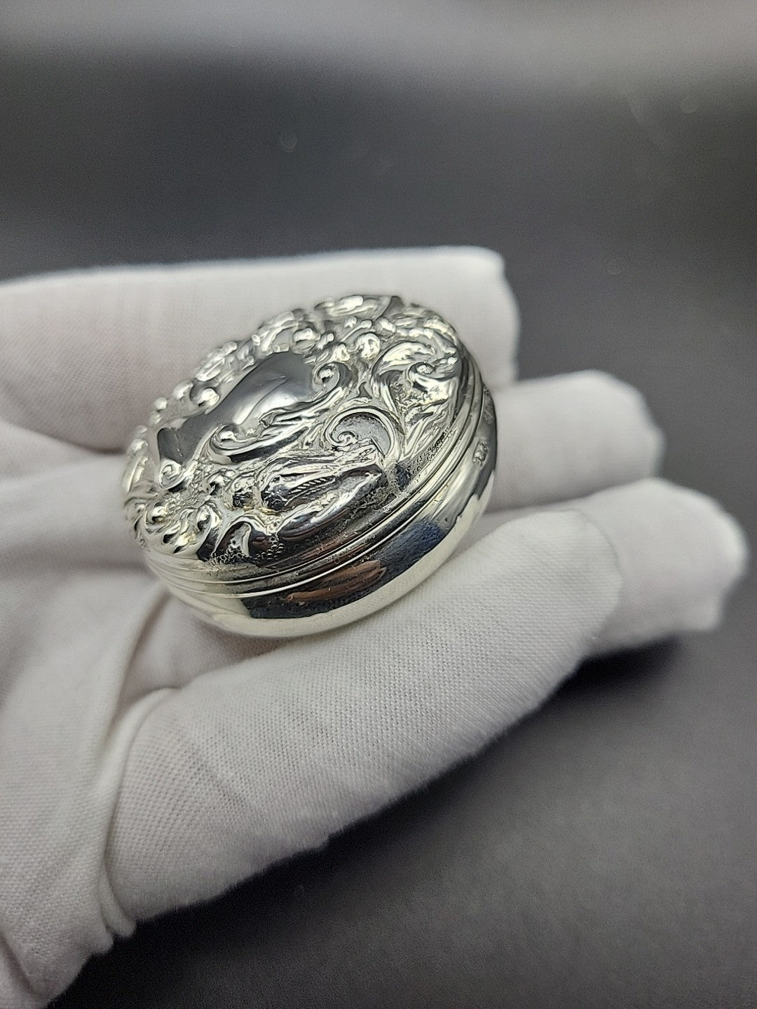 1980 Sterling Silver Lidded Trinket Pot Gold Wash Interior B&Co Hallmarked