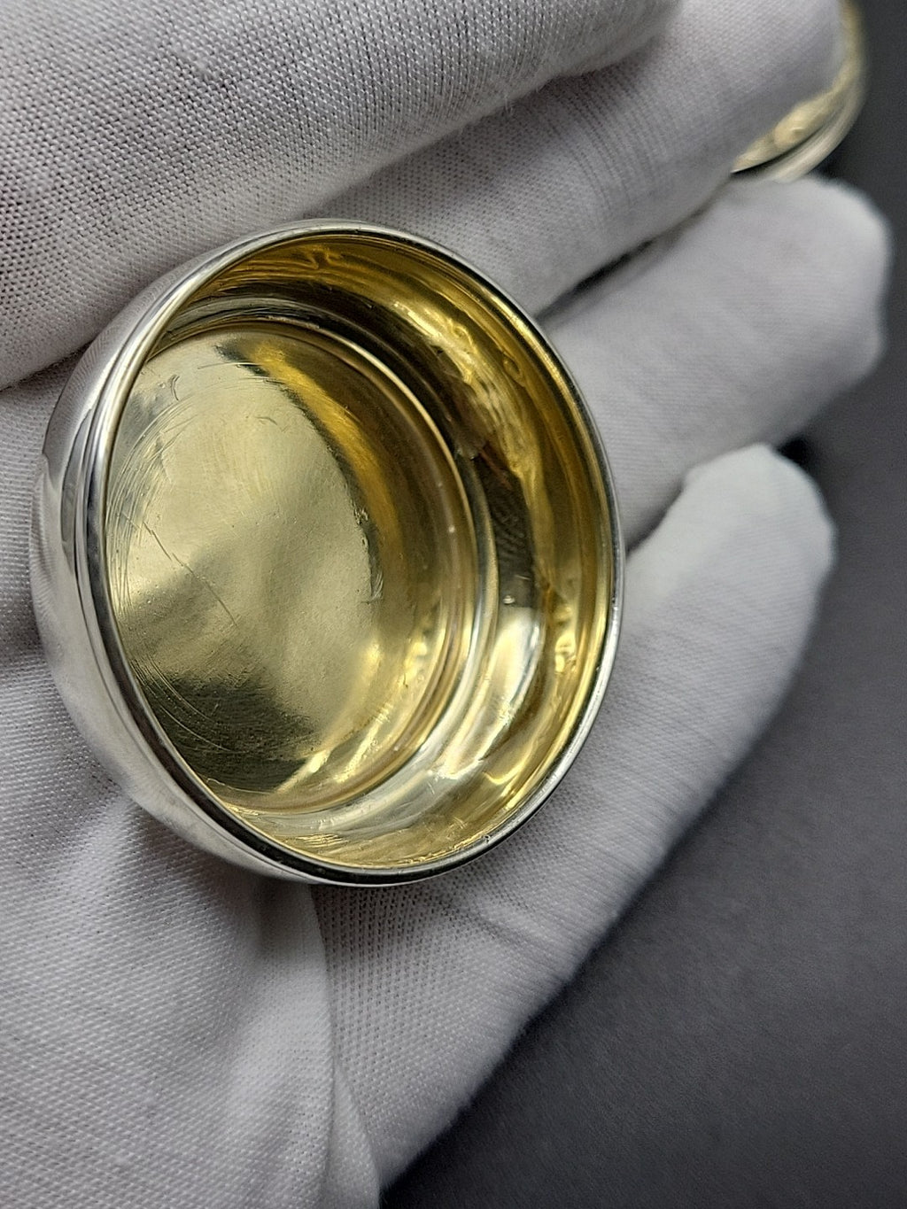 1980 Sterling Silver Lidded Trinket Pot Gold Wash Interior B&Co Hallmarked