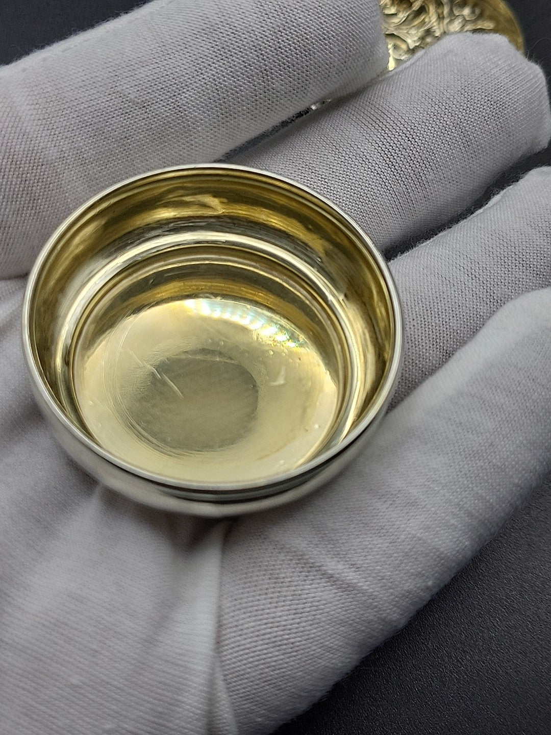 1980 Sterling Silver Lidded Trinket Pot Gold Wash Interior B&Co Hallmarked