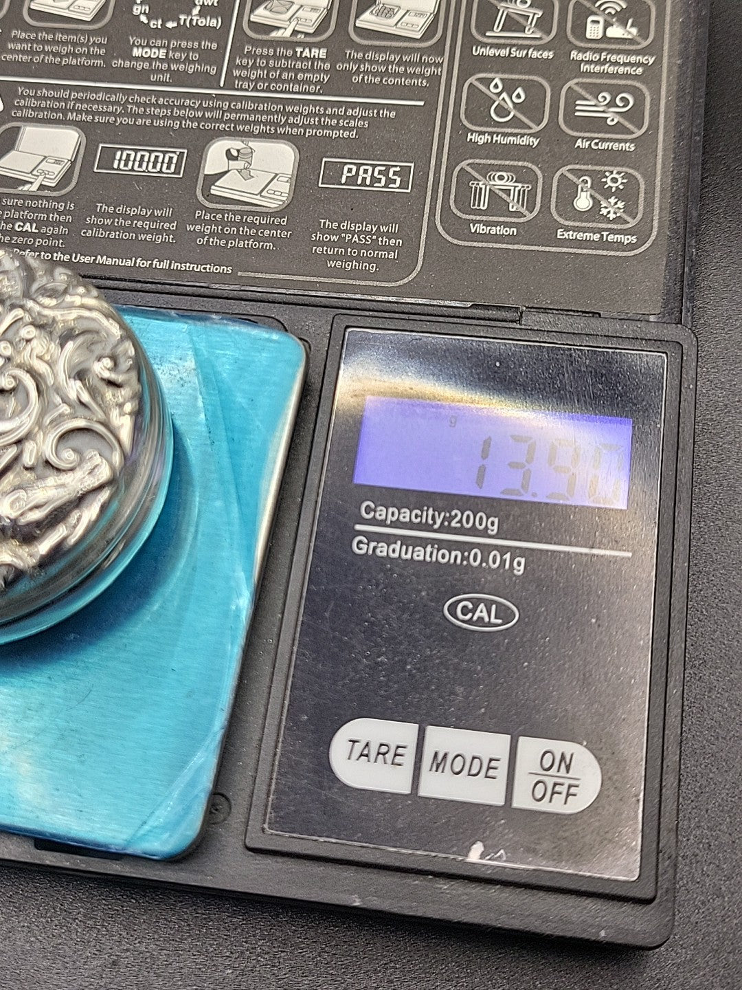 1980 Sterling Silver Lidded Trinket Pot Gold Wash Interior B&Co Hallmarked